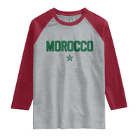 Morocco Star Flag Minimalist Moroccan Pride Raglan Shirt