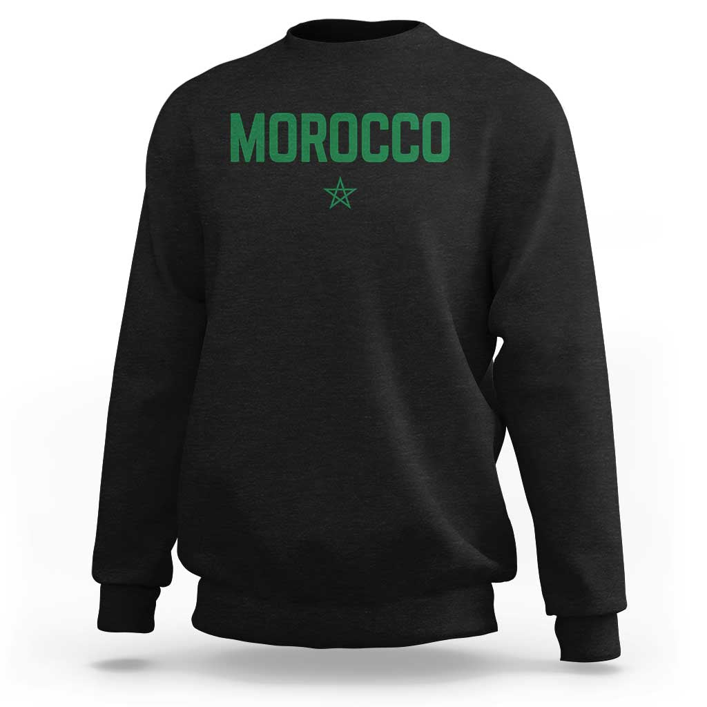 Morocco Star Flag Minimalist Moroccan Pride Sweatshirt