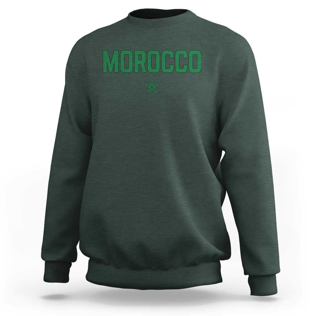 Morocco Star Flag Minimalist Moroccan Pride Sweatshirt