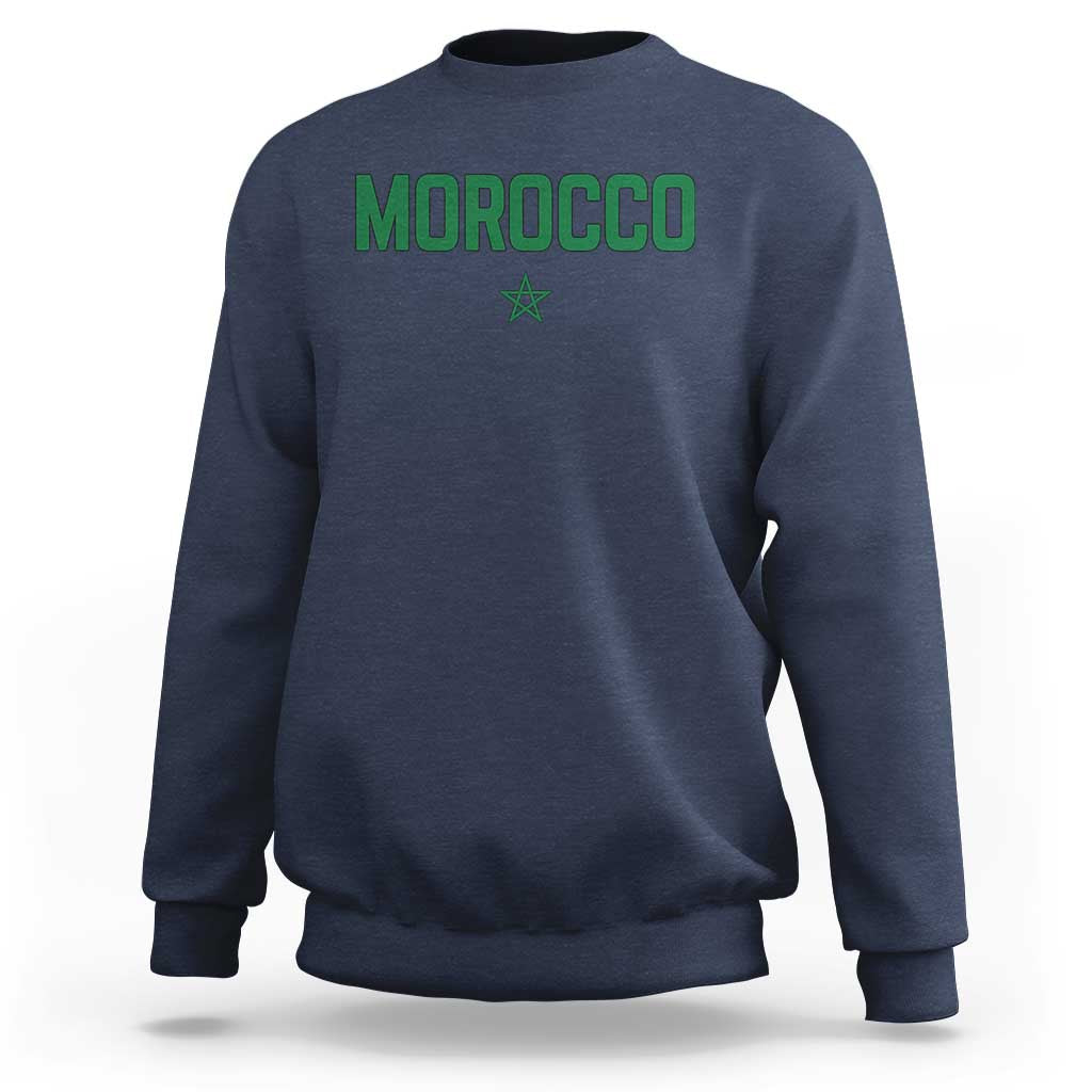 Morocco Star Flag Minimalist Moroccan Pride Sweatshirt