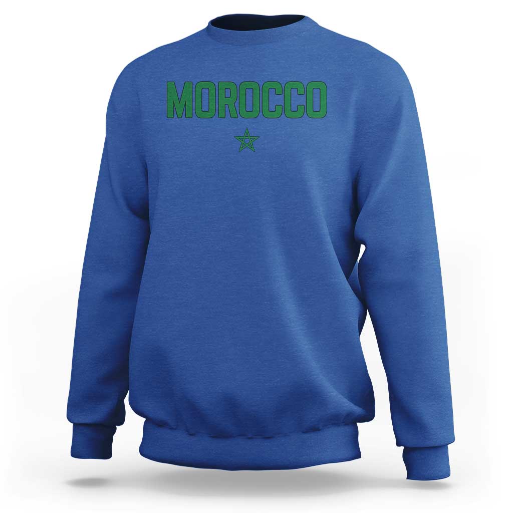 Morocco Star Flag Minimalist Moroccan Pride Sweatshirt