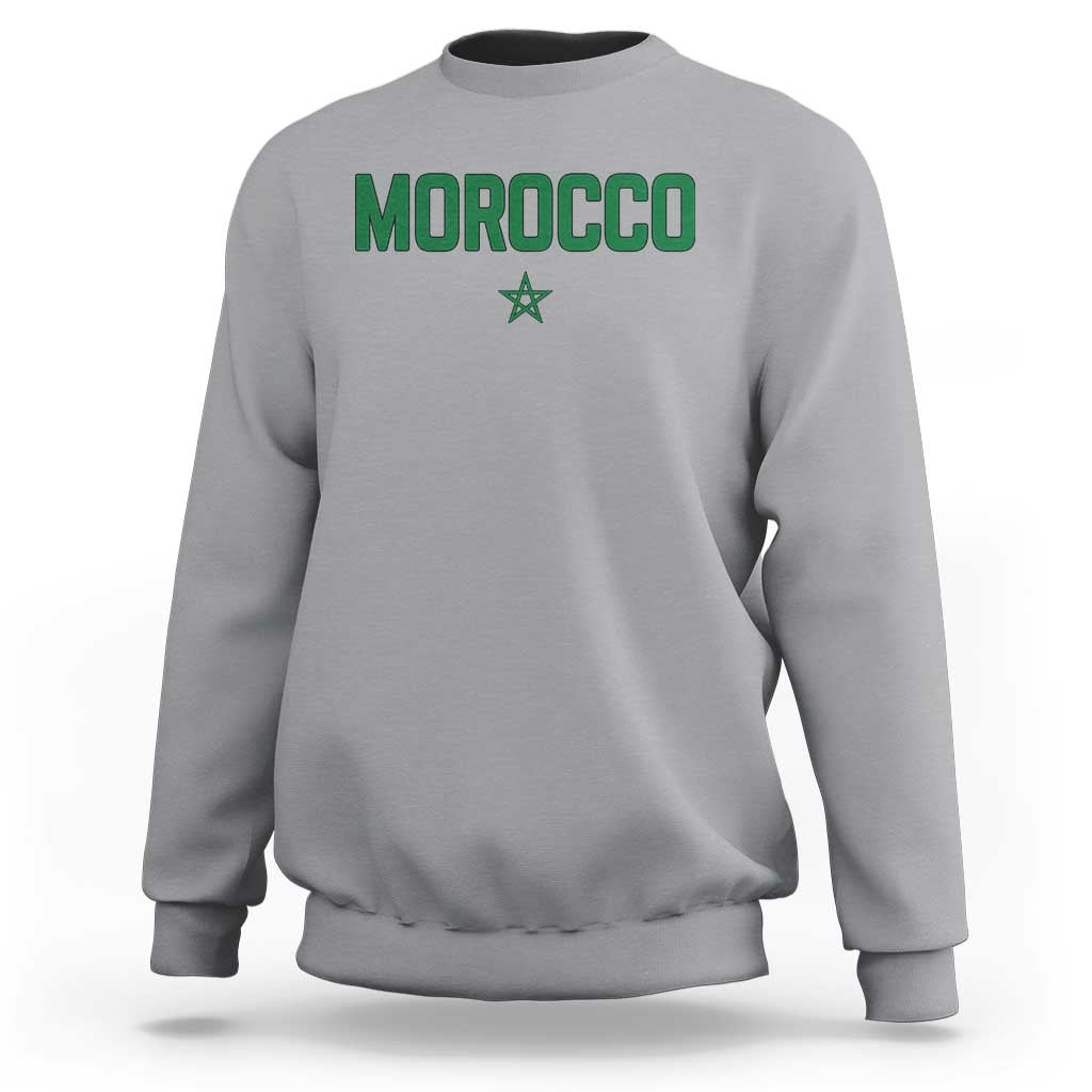 Morocco Star Flag Minimalist Moroccan Pride Sweatshirt