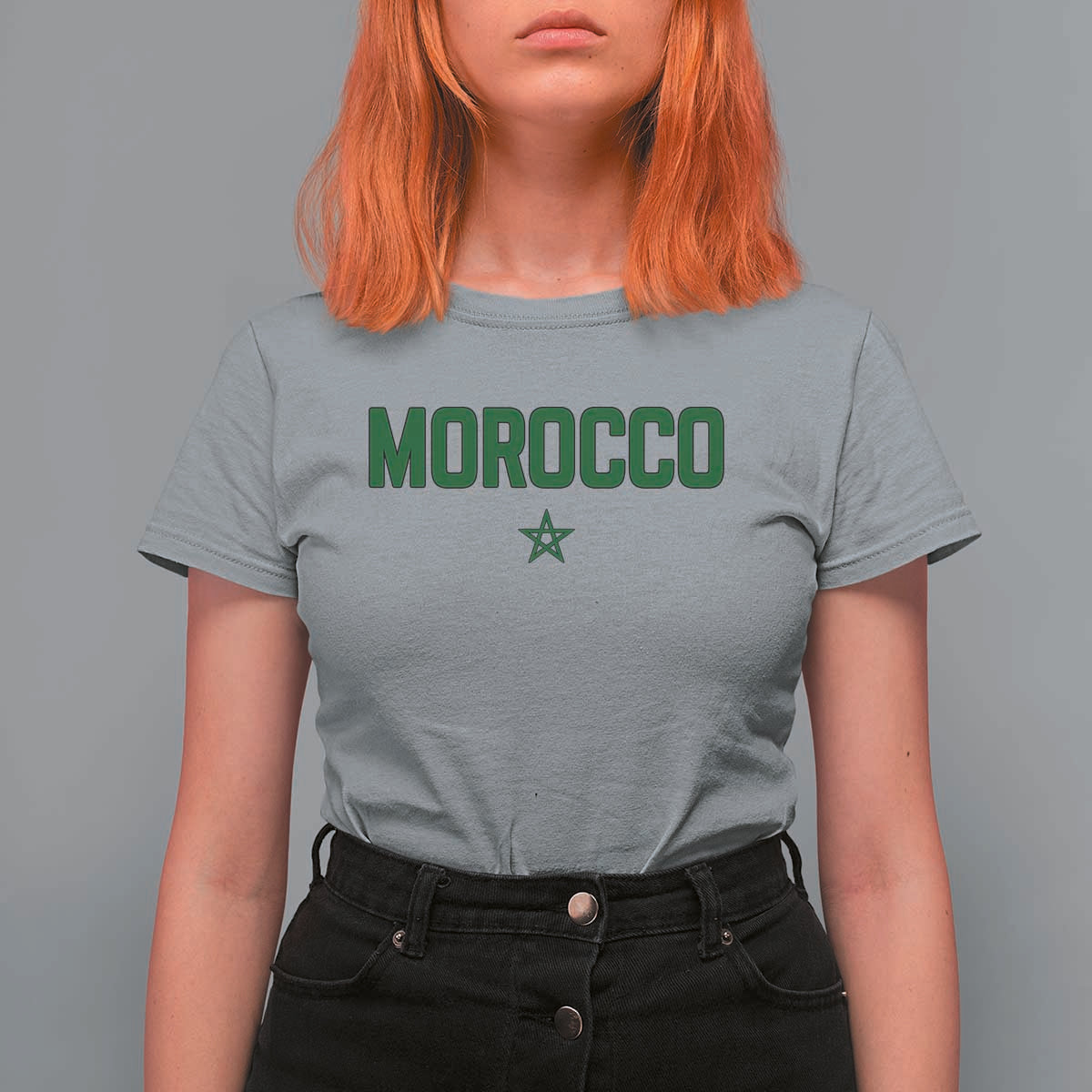 Morocco Star Flag Minimalist Moroccan Pride T Shirt For Women