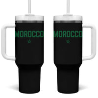 Morocco Star Flag Minimalist Moroccan Pride Tumbler With Handle