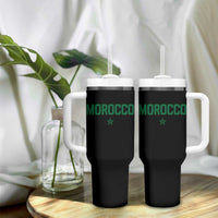 Morocco Star Flag Minimalist Moroccan Pride Tumbler With Handle