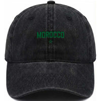 Morocco Star Flag Minimalist Moroccan Pride Washed Cotton Baseball Cap