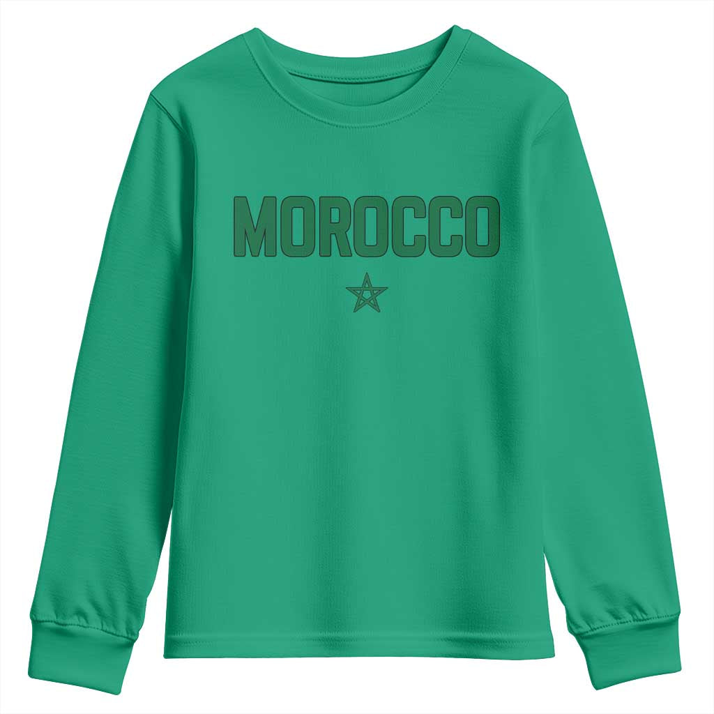 Morocco Star Flag Minimalist Moroccan Pride Youth Sweatshirt