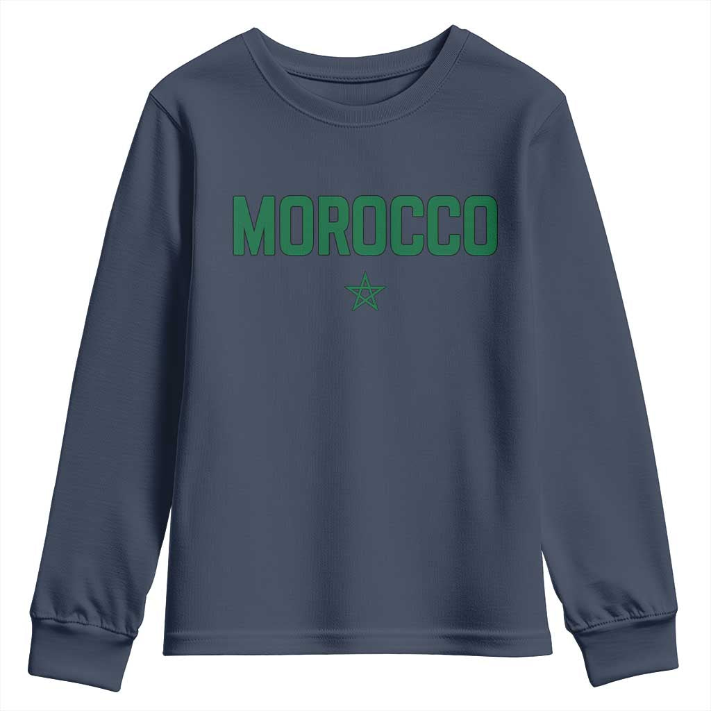 Morocco Star Flag Minimalist Moroccan Pride Youth Sweatshirt