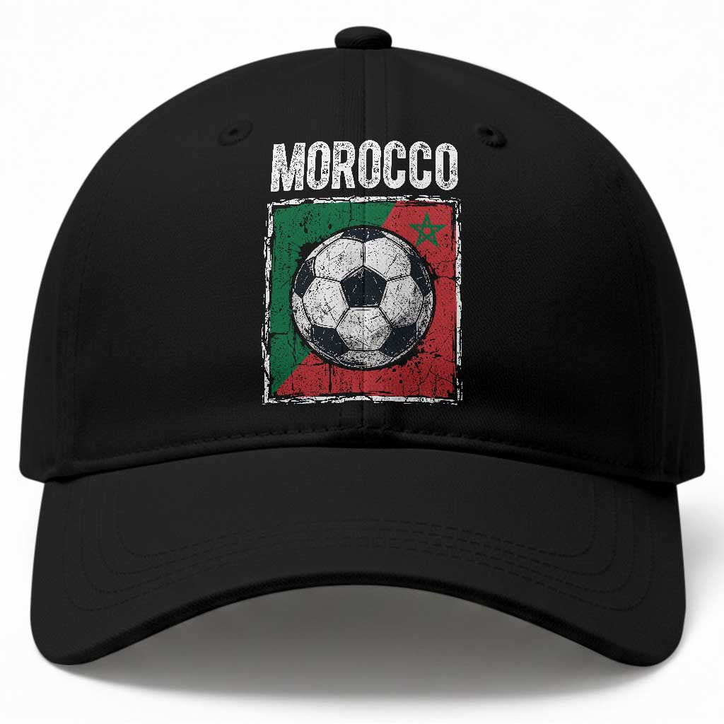 Vintage Morocco Soccer Flag Baseball Cap Moroccan Football Fans National Pride Sports