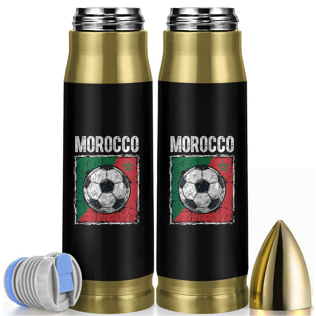 Vintage Morocco Soccer Flag Bullet Tumbler Moroccan Football Fans National Pride Sports