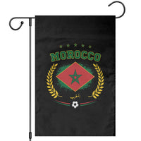 Morocco Football Laurel Wreath Crest Graphic Garden Flag Proud Moroccan Soccer Star Emblem Sports Fans