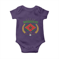 Morocco Football Laurel Wreath Crest Graphic Baby Onesie Proud Moroccan Soccer Star Emblem Sports Fans