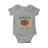 Morocco Football Laurel Wreath Crest Graphic Baby Onesie Proud Moroccan Soccer Star Emblem Sports Fans