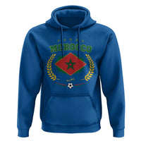 Morocco Football Laurel Wreath Crest Graphic Hoodie Proud Moroccan Soccer Star Emblem Sports Fans