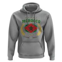 Morocco Football Laurel Wreath Crest Graphic Hoodie Proud Moroccan Soccer Star Emblem Sports Fans