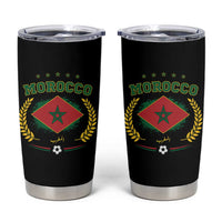 Morocco Football Laurel Wreath Crest Graphic Tumbler Cup Proud Moroccan Soccer Star Emblem Sports Fans