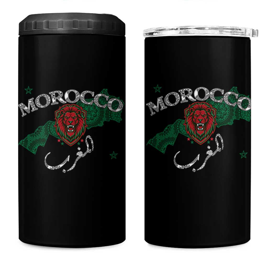 Morocco Lion Maghrib Moroccan Spirit Heritage 4 in 1 Can Cooler Tumbler