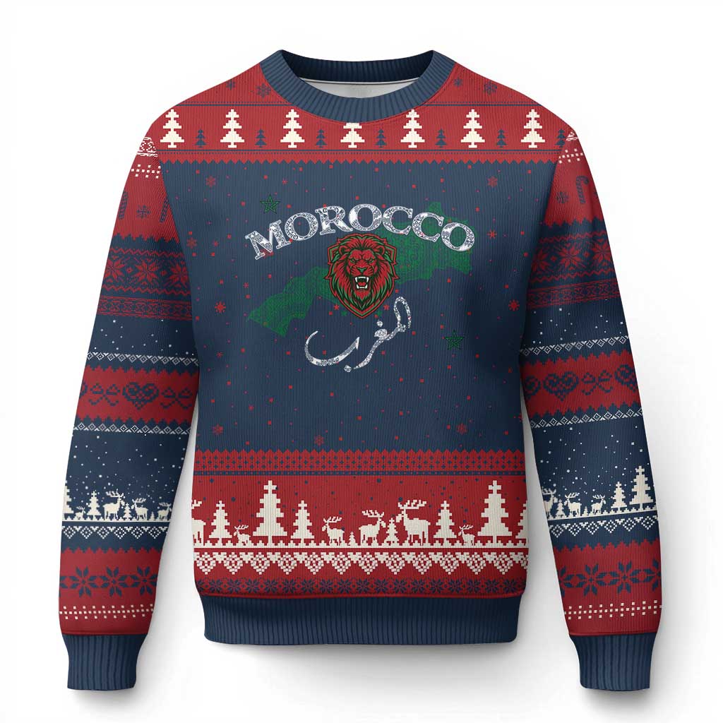 Morocco Lion Maghrib Moroccan Spirit Heritage Ugly Christmas Sweater