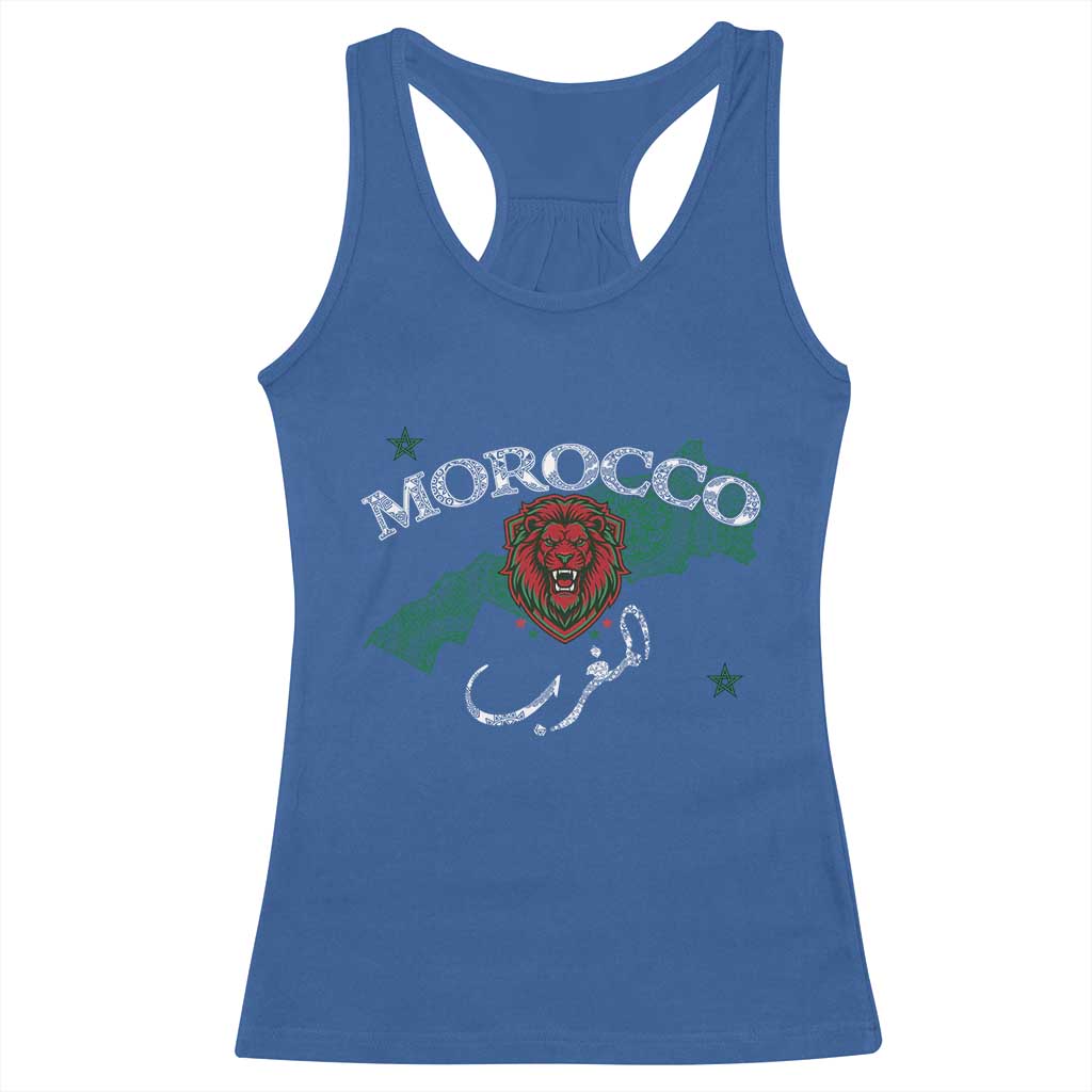Morocco Lion Maghrib Moroccan Spirit Heritage Racerback Tank Top