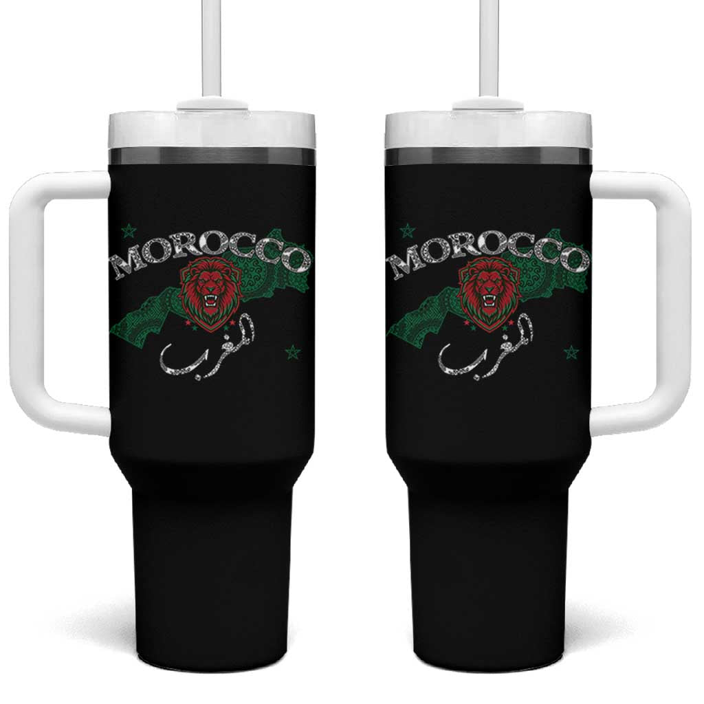 Morocco Lion Maghrib Moroccan Spirit Heritage Tumbler With Handle