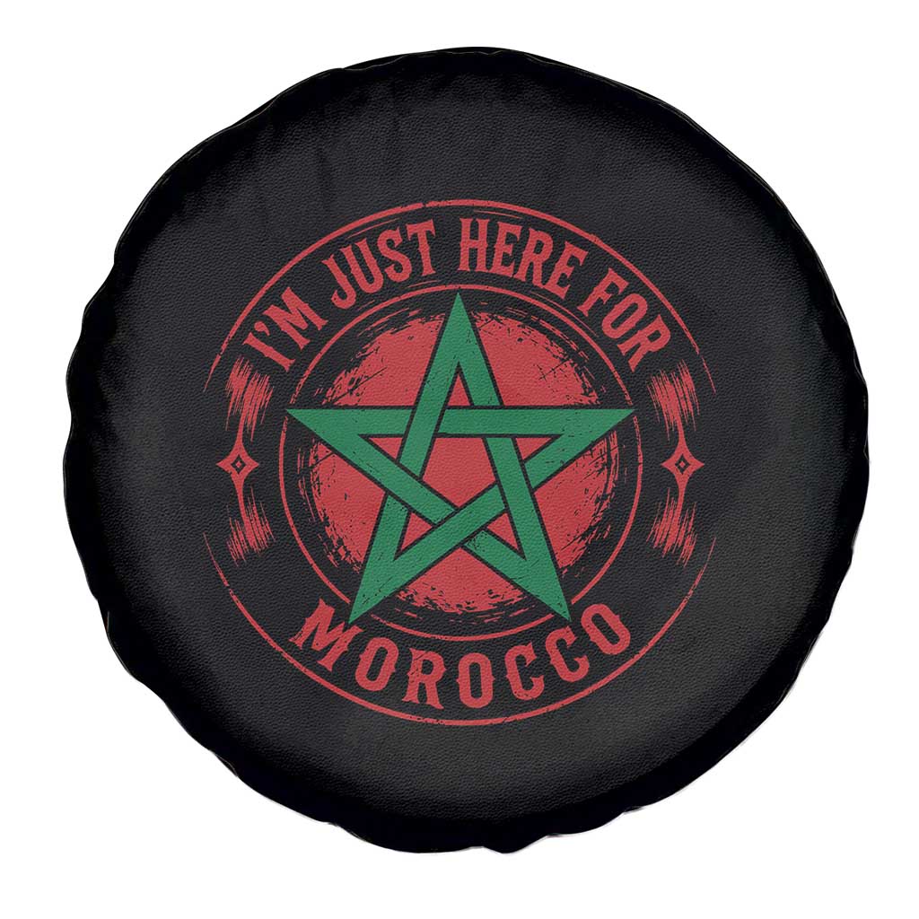 I'm Just Here for Morocco Spare Tire Cover Funny Moroccan Pride Supporter Sports Fan