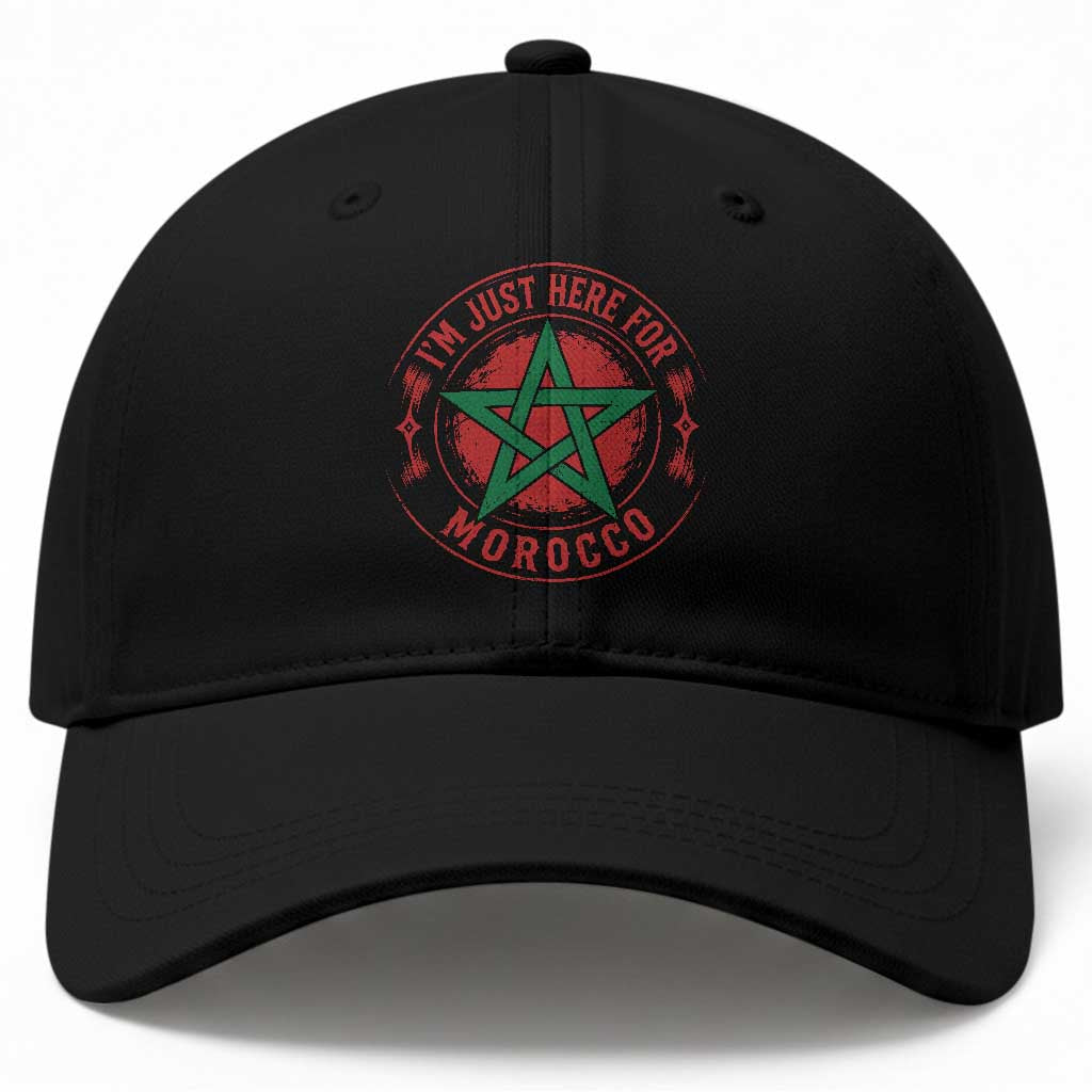 I'm Just Here for Morocco Baseball Cap Funny Moroccan Pride Supporter Sports Fan