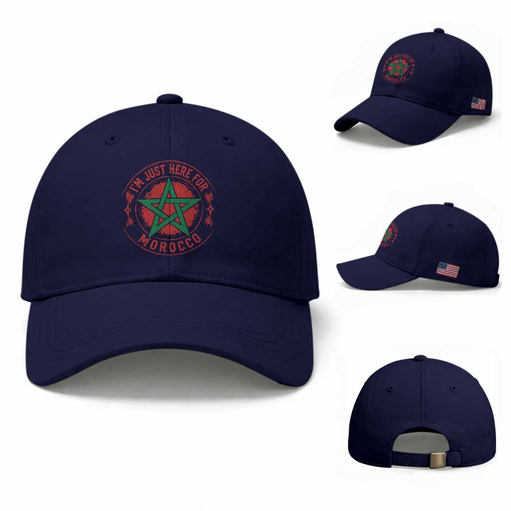 I'm Just Here for Morocco Baseball Cap Funny Moroccan Pride Supporter Sports Fan