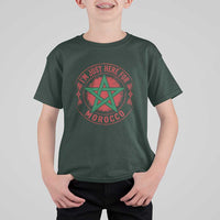 I'm Just Here for Morocco T Shirt For Kid Funny Moroccan Pride Supporter Sports Fan