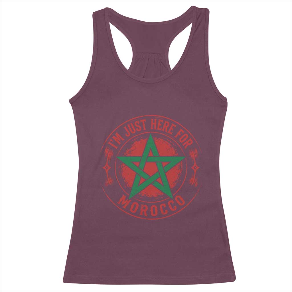 I'm Just Here for Morocco Racerback Tank Top Funny Moroccan Pride Supporter Sports Fan