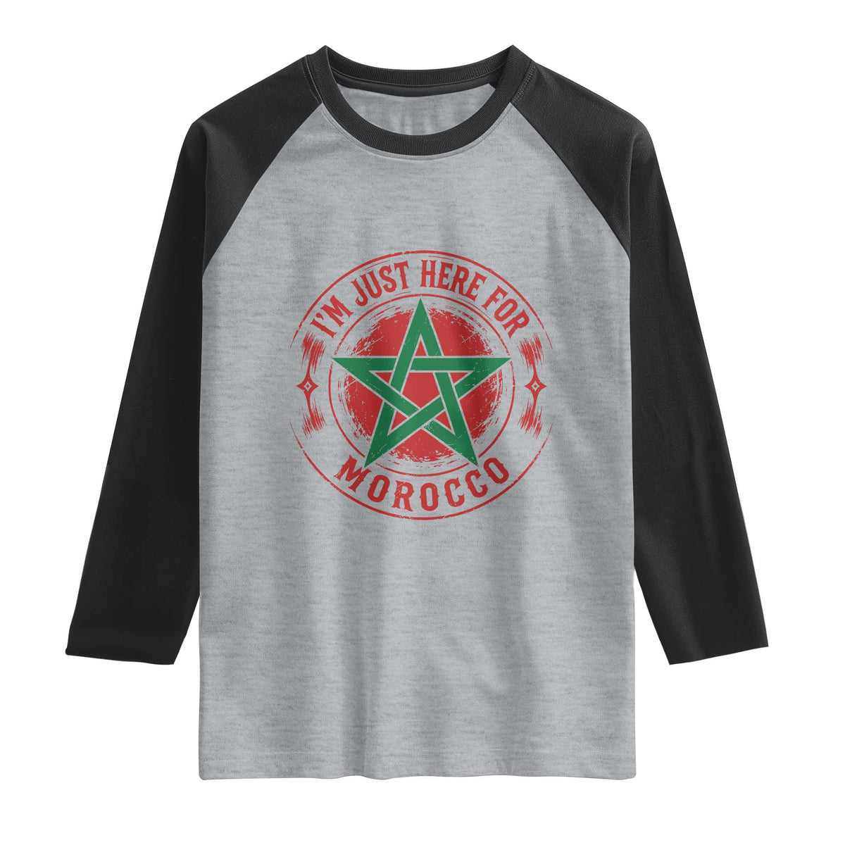 I'm Just Here for Morocco Raglan Shirt Funny Moroccan Pride Supporter Sports Fan