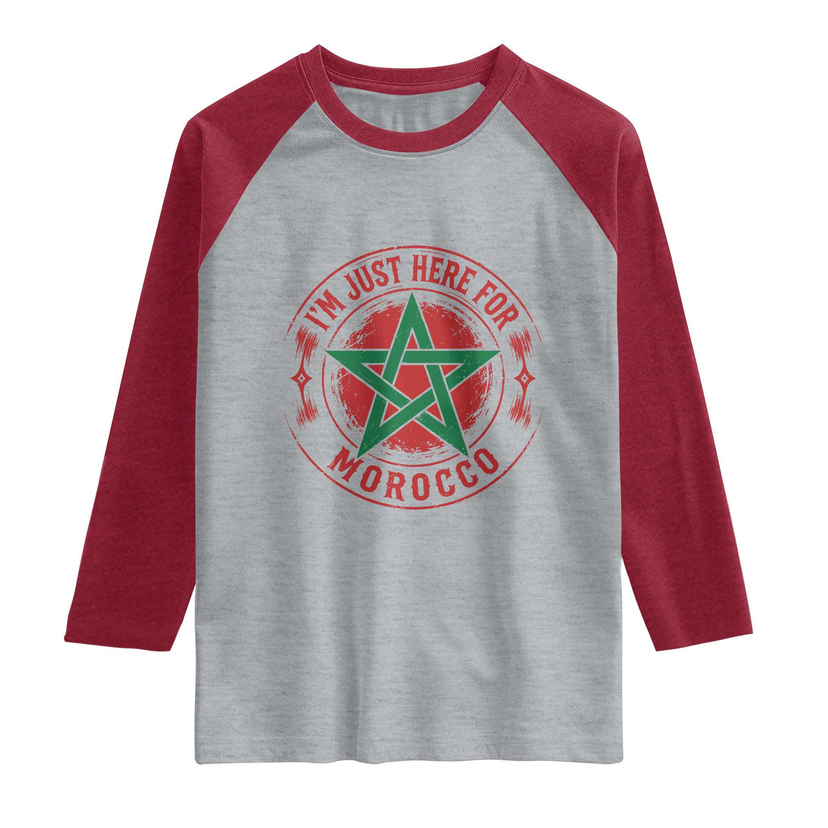 I'm Just Here for Morocco Raglan Shirt Funny Moroccan Pride Supporter Sports Fan