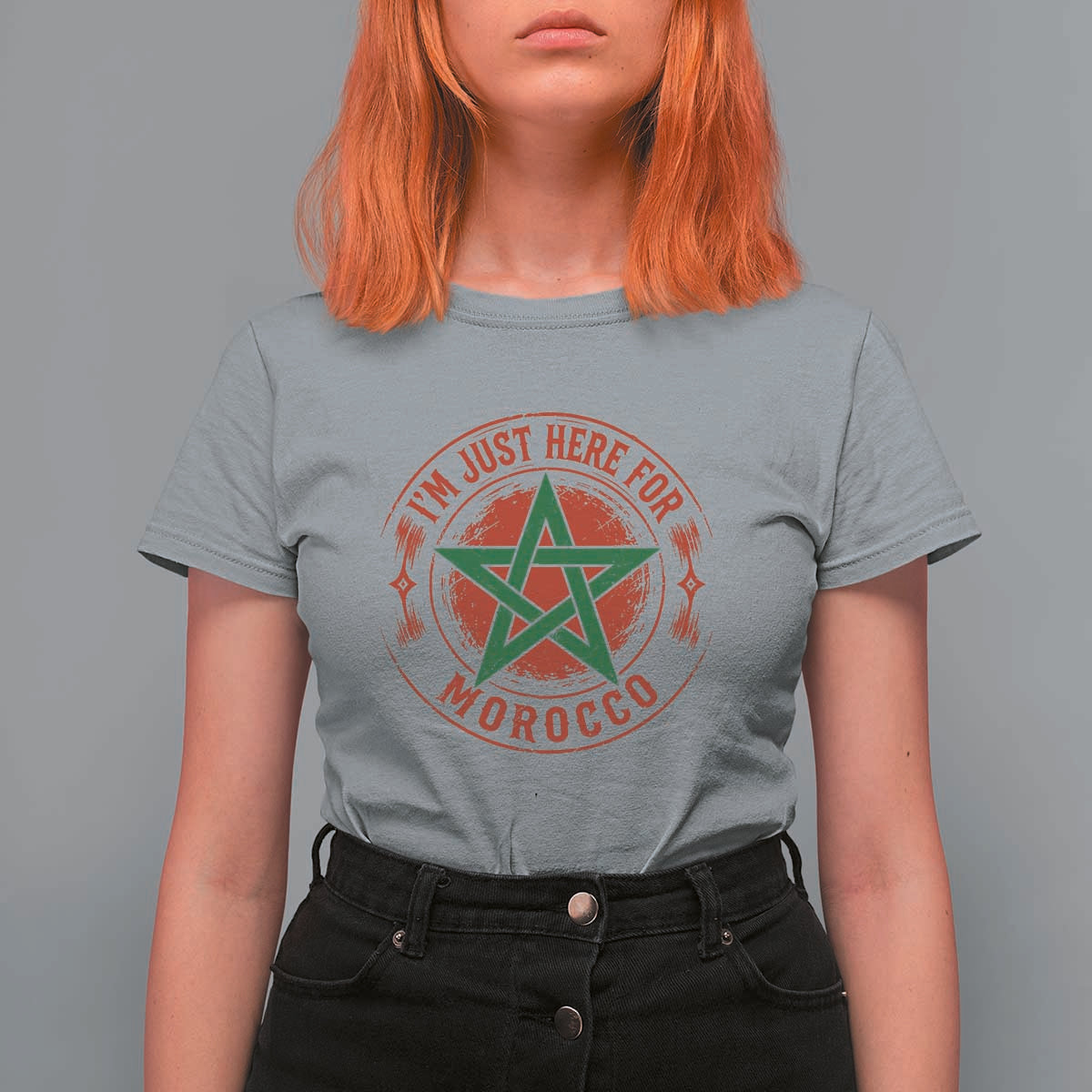I'm Just Here for Morocco T Shirt For Women Funny Moroccan Pride Supporter Sports Fan