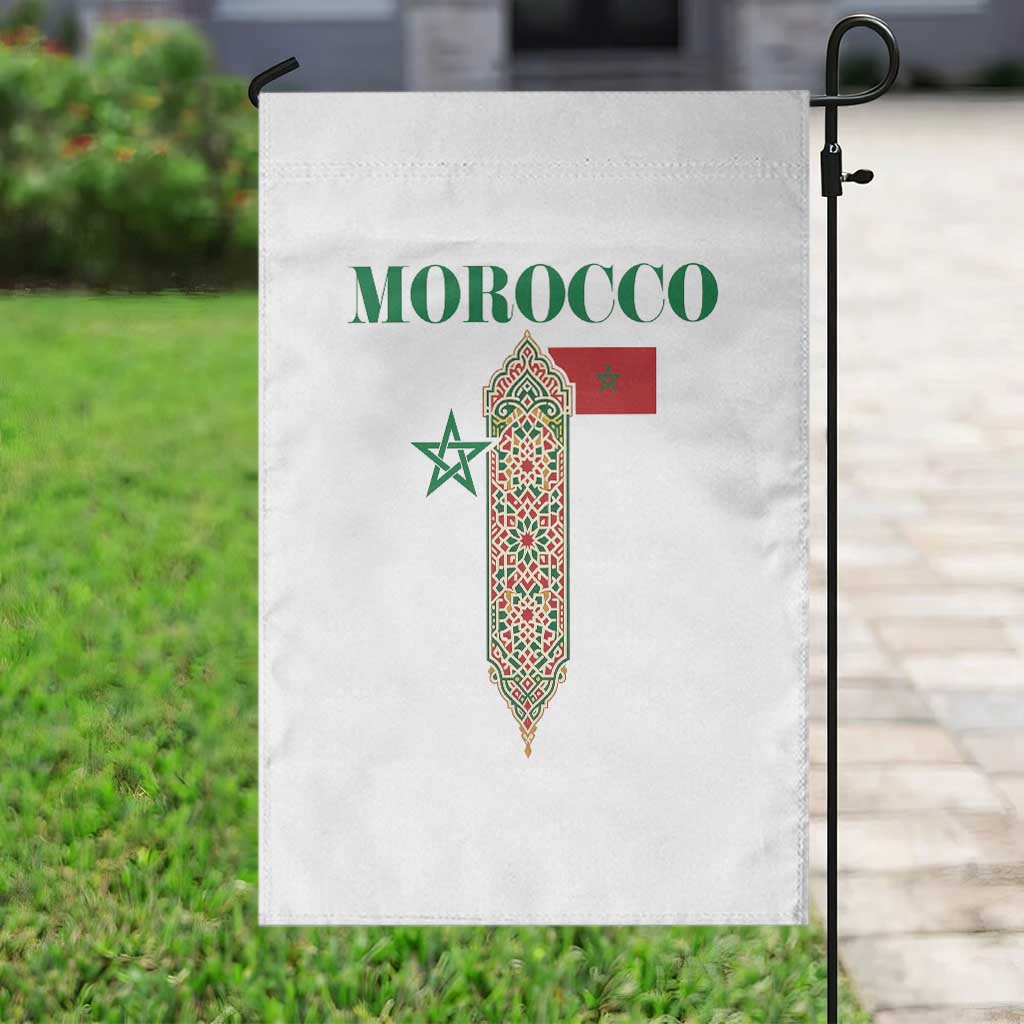 Traditional Moroccan Mosaic Archway Graphic Garden Flag Morocco Architecture Tile Pattern