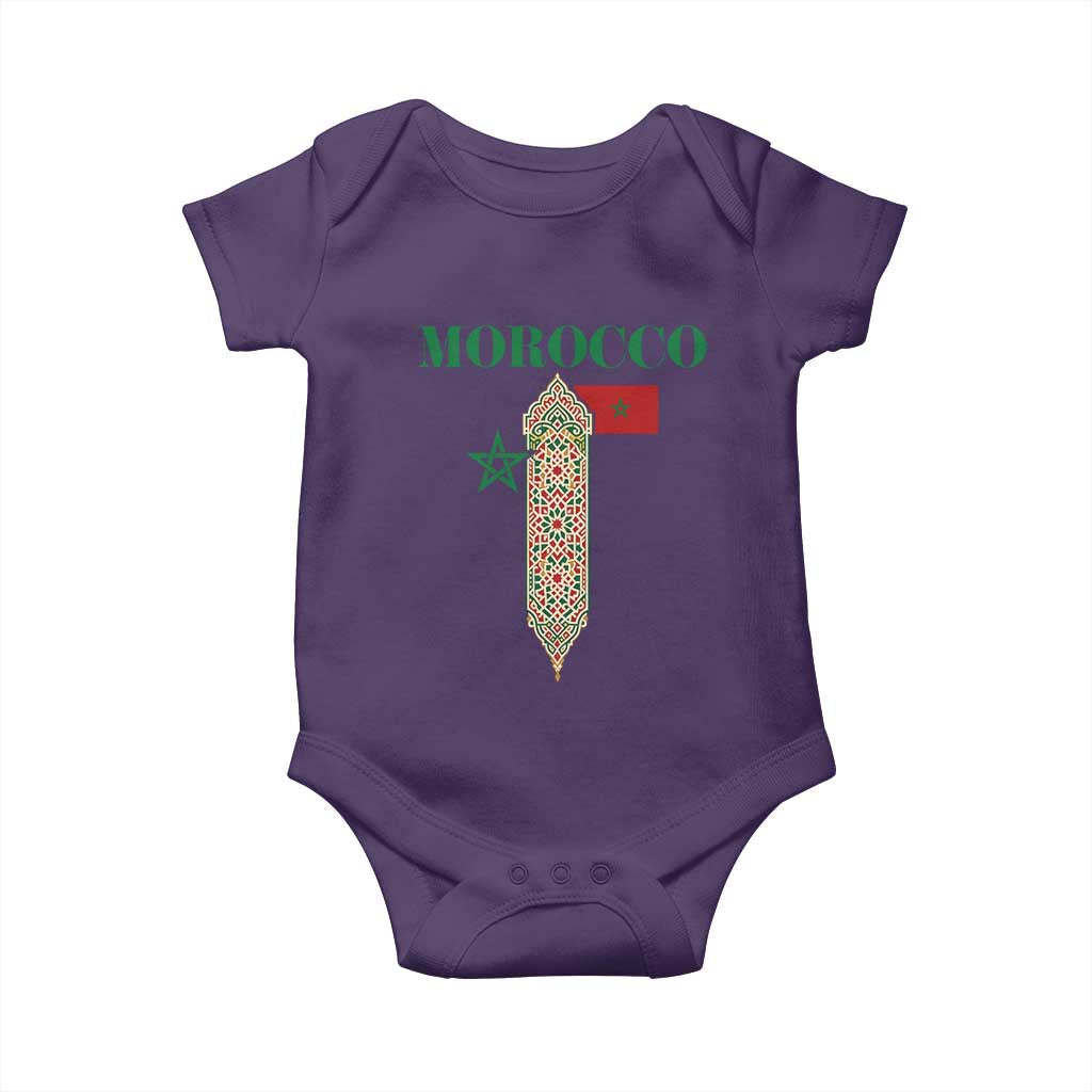 Traditional Moroccan Mosaic Archway Graphic Baby Onesie Morocco Architecture Tile Pattern