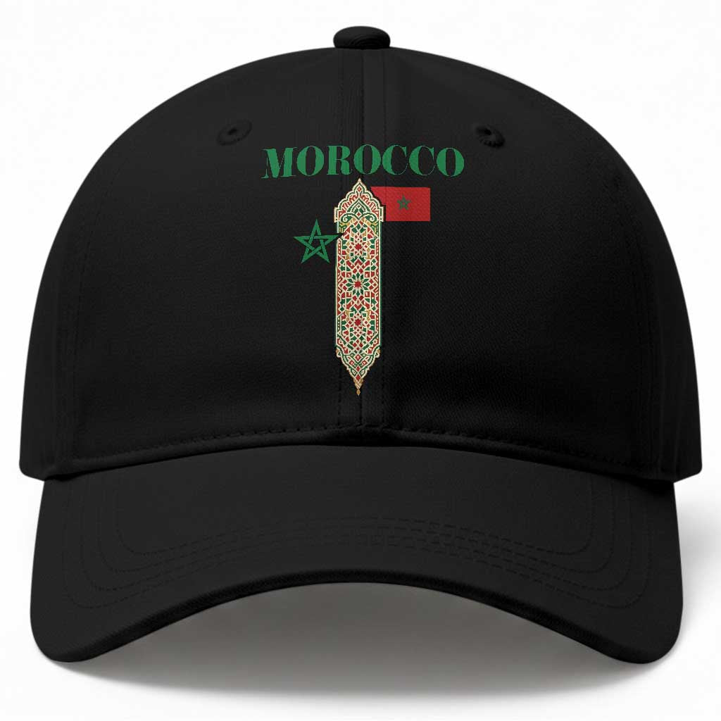 Traditional Moroccan Mosaic Archway Graphic Baseball Cap Morocco Architecture Tile Pattern