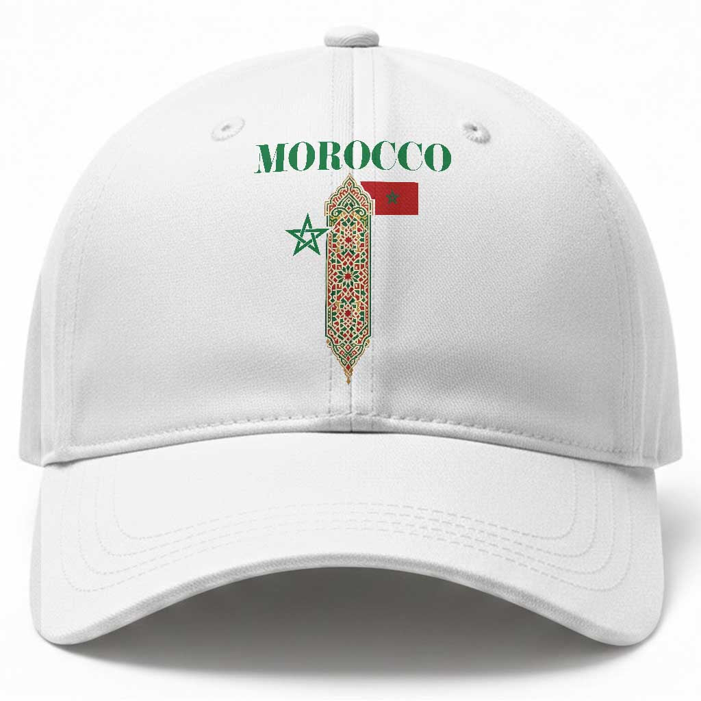 Traditional Moroccan Mosaic Archway Graphic Baseball Cap Morocco Architecture Tile Pattern TS02