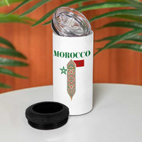Traditional Moroccan Mosaic Archway Graphic 4 in 1 Can Cooler Tumbler Morocco Architecture Tile Pattern