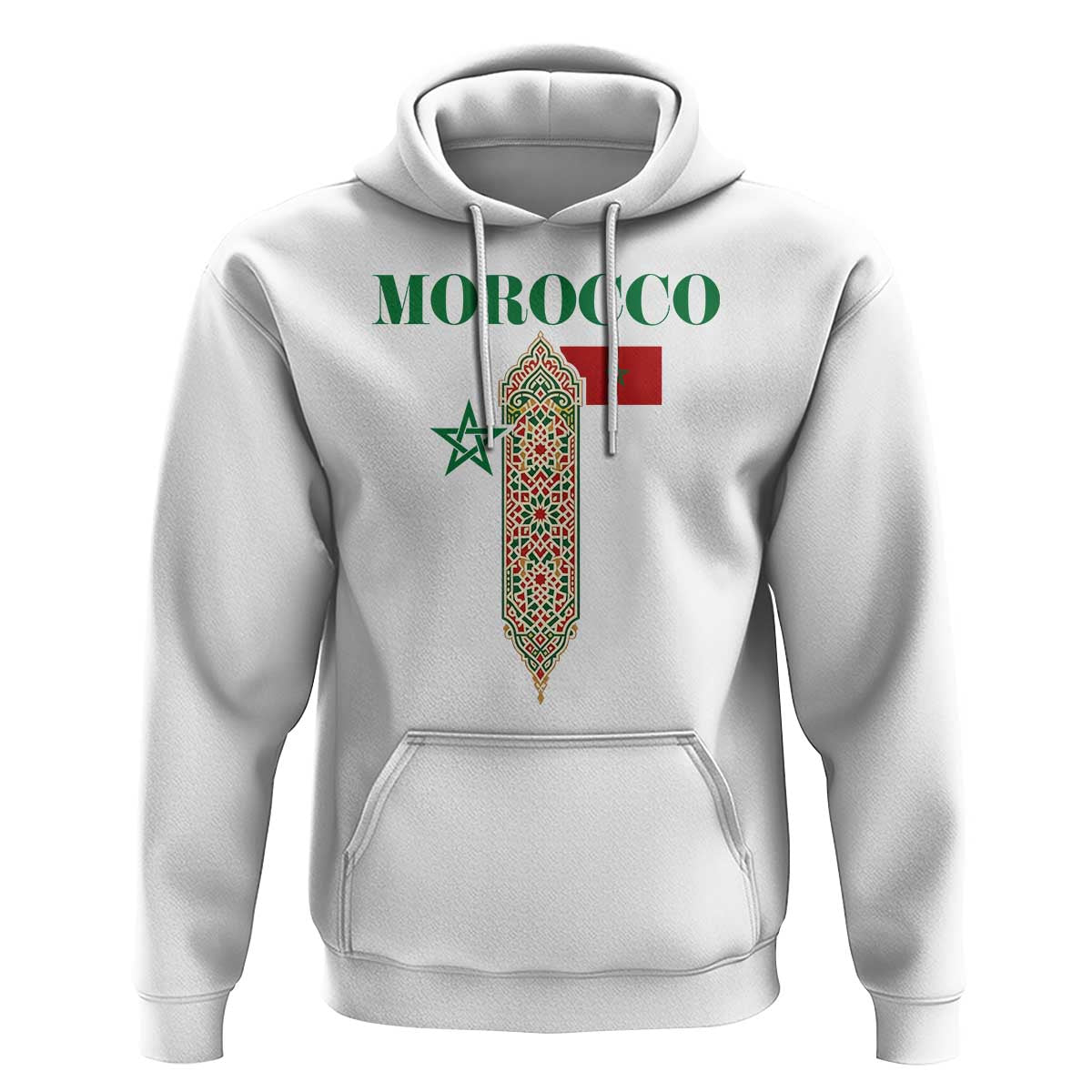 Traditional Moroccan Mosaic Archway Graphic Hoodie Morocco Architecture Tile Pattern