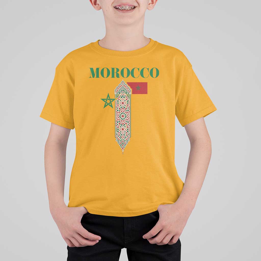 Traditional Moroccan Mosaic Archway Graphic T Shirt For Kid Morocco Architecture Tile Pattern