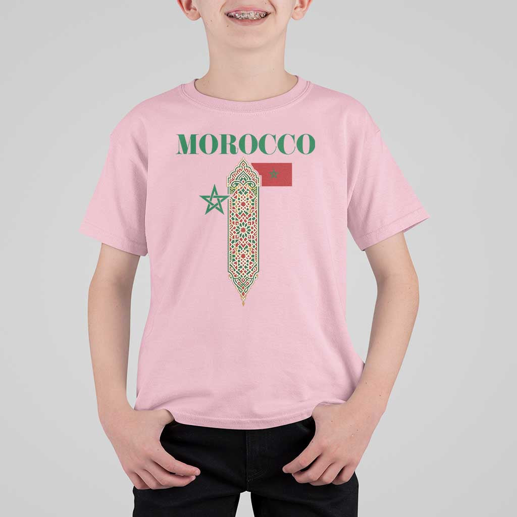Traditional Moroccan Mosaic Archway Graphic T Shirt For Kid Morocco Architecture Tile Pattern