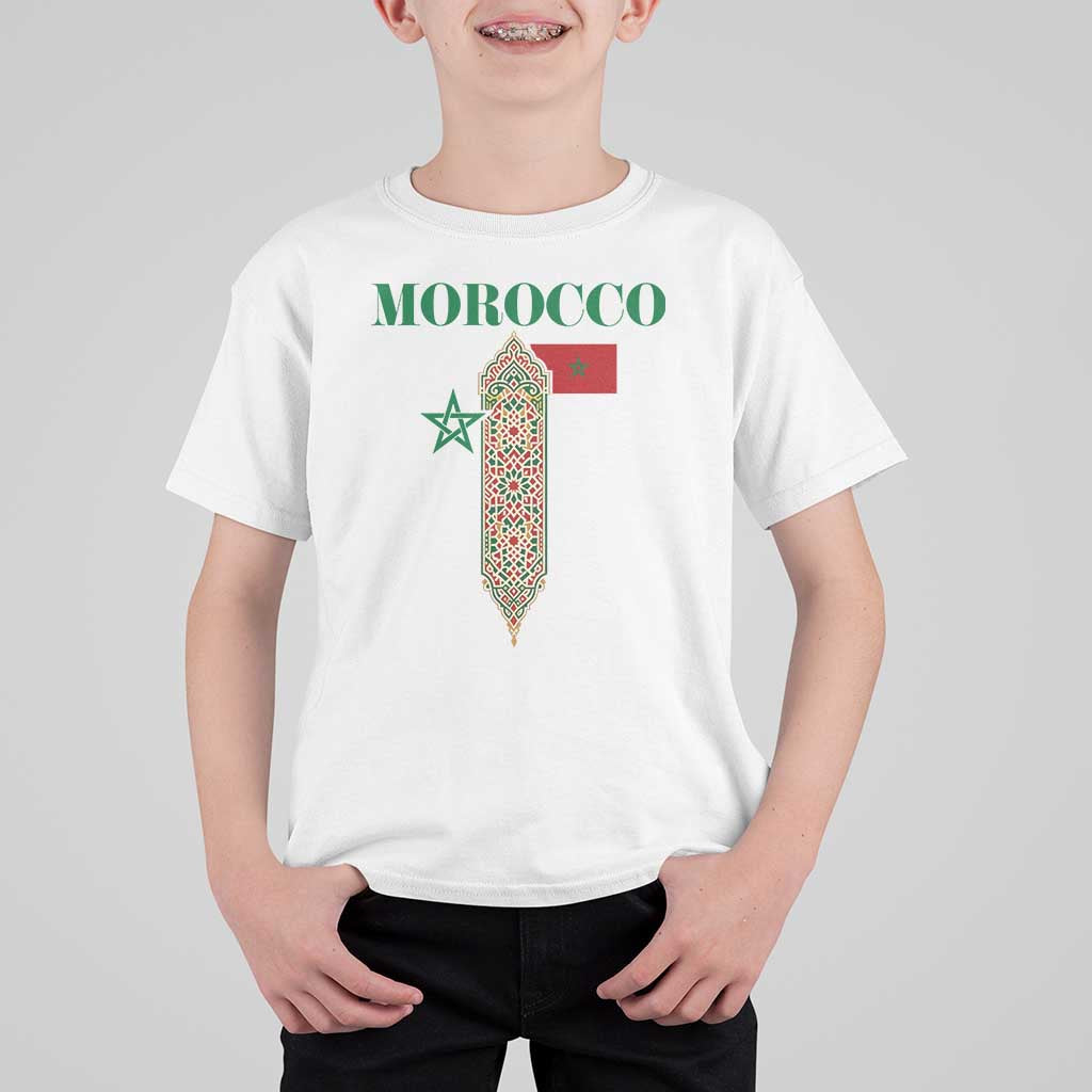 Traditional Moroccan Mosaic Archway Graphic T Shirt For Kid Morocco Architecture Tile Pattern