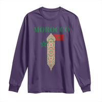 Traditional Moroccan Mosaic Archway Graphic Long Sleeve Shirt Morocco Architecture Tile Pattern