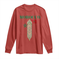 Traditional Moroccan Mosaic Archway Graphic Long Sleeve Shirt Morocco Architecture Tile Pattern