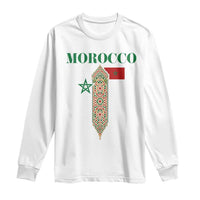 Traditional Moroccan Mosaic Archway Graphic Long Sleeve Shirt Morocco Architecture Tile Pattern