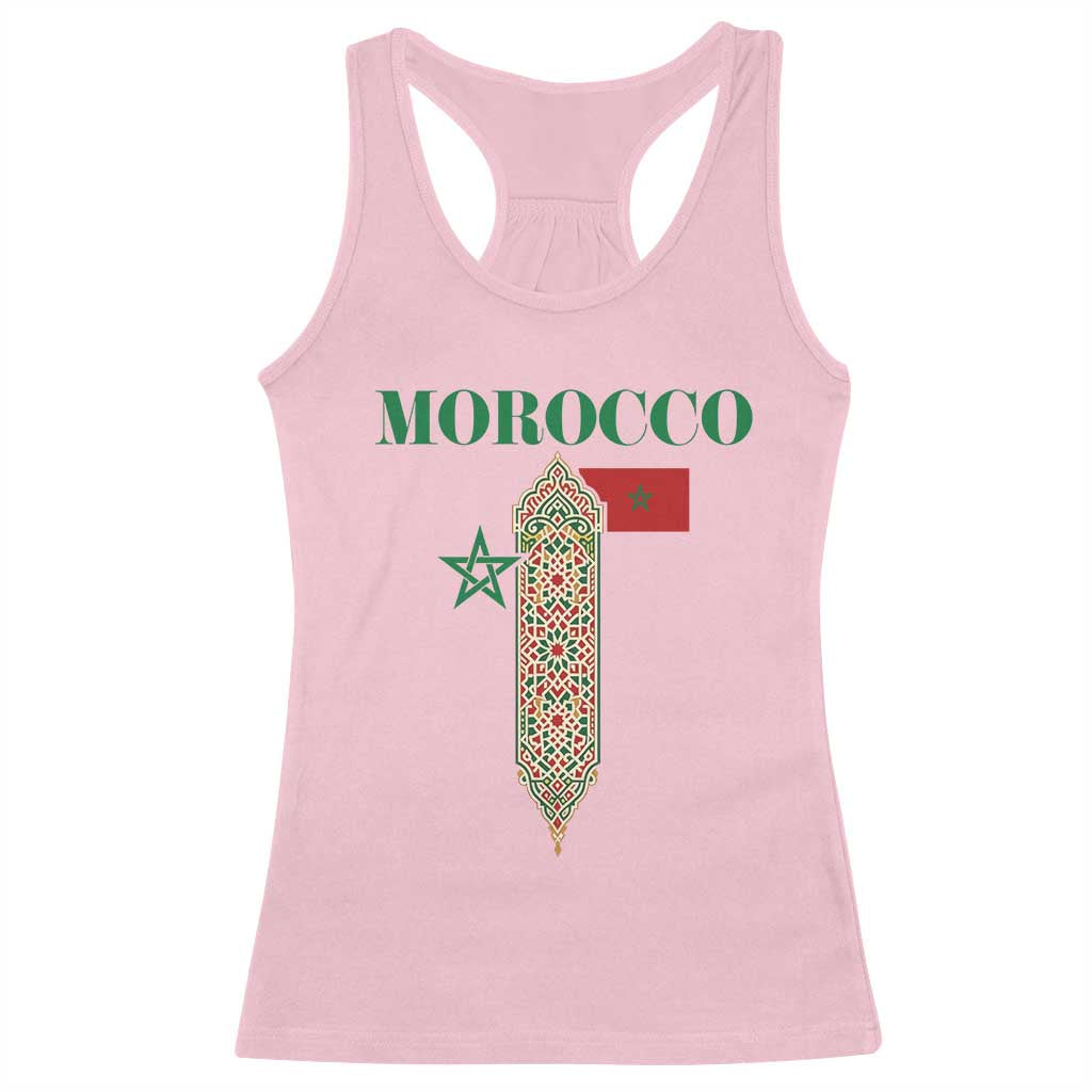 Traditional Moroccan Mosaic Archway Graphic Racerback Tank Top Morocco Architecture Tile Pattern