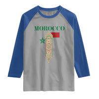 Traditional Moroccan Mosaic Archway Graphic Raglan Shirt Morocco Architecture Tile Pattern