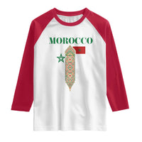 Traditional Moroccan Mosaic Archway Graphic Raglan Shirt Morocco Architecture Tile Pattern