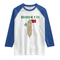 Traditional Moroccan Mosaic Archway Graphic Raglan Shirt Morocco Architecture Tile Pattern