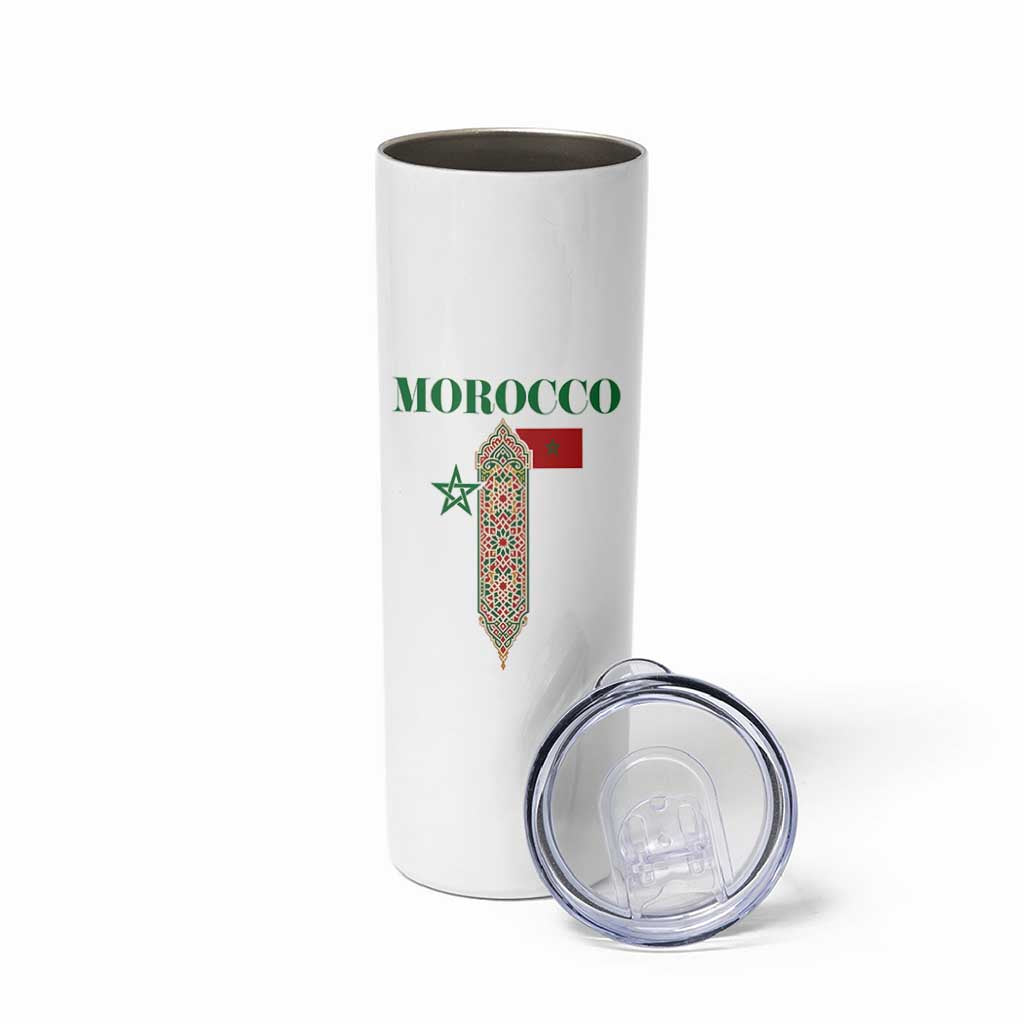 Traditional Moroccan Mosaic Archway Graphic Skinny Tumbler Morocco Architecture Tile Pattern