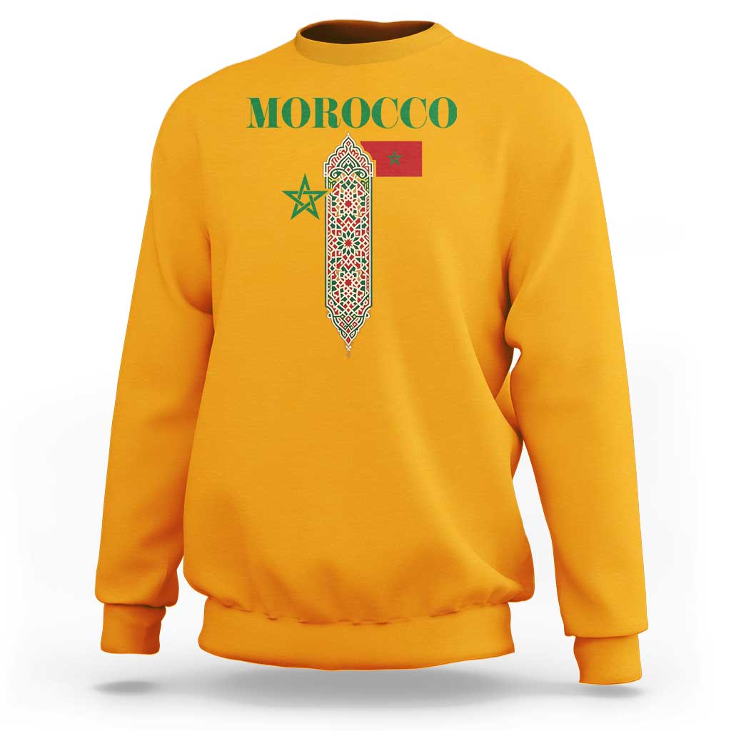 Traditional Moroccan Mosaic Archway Graphic Sweatshirt Morocco Architecture Tile Pattern